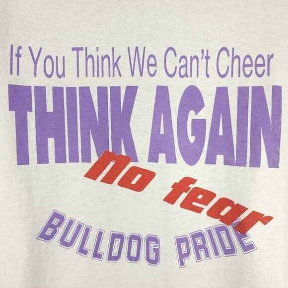 Baker City Bulldogs Cheerleaders T Shirt Vintage 90s Pep Club 50/50 Made In USA - Picture 4 of 9